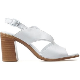 Resim Venüs Kadın Hakiki Deri Ortopedik Taban Topuklu Günlük Sandalet 36-40 24y 24381500y Z Beyaz Beyaz 