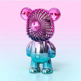 Resim Goldenqian Karikatür Mini Şiddetli Ayı Küçük Fan Kurulumu Üç Hızlı Ayarlanabilir Rüzgar Hızı Usb Şarj Taşınabilir Açık Kamp Pink Green 
