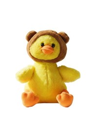 Resim Sevimli Şapkalı Peluş Ördek 30 Cm Oyuncak Uyku Arkadaşım Sarı 