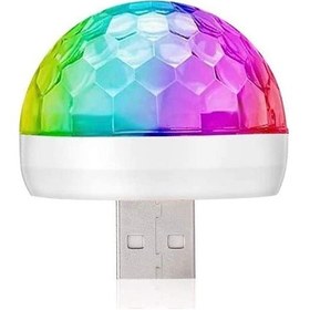 Resim Led Oto LED USB Disko Topu Müziğe Duyarlı 