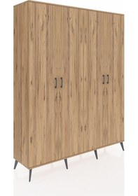 Resim Hyperion Gardrop 10 Raflı 4 Kapaklı 176x44x221 Çam-çam/aytaşı Çam/aytaşı 