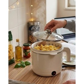 Resim Aesco Elektrikli Mini Tencere 1 Litre Çorba Pilav Makarna Pişirici Çok Fonksiyonlu 