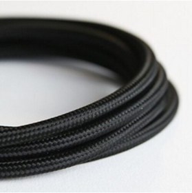 Resim ekiLamp Dekoratif Örgülü Siyah Renkli 2x0,50mm Sargı Kablo 5 Metre 