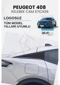 Resim Peugeot 408 Uyumlu Kelebek Cam Sticker Set - Logosuz 