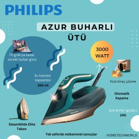 Resim Phılıps 3000watt Güçlü Buhar teknolojisi Azur Ütü 