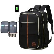 Resim Chuangyinshop Black Travel Backpack 15.6 Inch Laptop Çantası Erkek Kadın Günlük İş Okul Seyahat Sırt Çantası - Siyah 