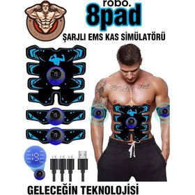 Resim robo 8 PAD USB Şarjlı Dijital EMS Kas Similatörü 