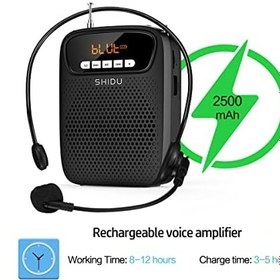 Resim S278 15W Hafif Taşınabilir Şarj Edilebilir Mini Ses Amplifikatörü Kulaklık Mikrofon ile Bluetooth/Kayıt/FM Radyo/MP3 Öğretmenler, Tur Rehberleri ve Daha Fazlası için Destekler 