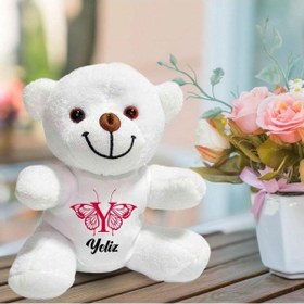 Resim Kişiye Özel İsim Ve Harf Baskılı Peluş Beyaz Ayı Hk2446 