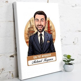Resim Karikatürlü En Yakışıklı Erkek Avukat Kanvas Tablo 