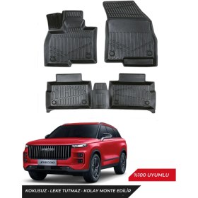 Resim Jaecoo 7 4x4 2025 Model Araca Özel Havuzlu Paspas Takım 