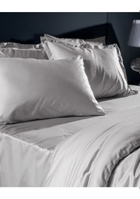 Resim Madame Coco Thalie Çift Kişilik %100 Pamuk Çizgili - 300tc Saten Nevresim Takımı - Gri 8684427207888 Gri 