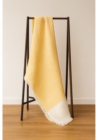 Resim Elyaflı Müslin Battaniye 100x120 Cm Sarı 
