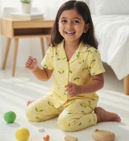 Resim ARN HOMEWEAR limon desenli anne kız kombini milan pijama takımı (bir takım fiyatıdır) 