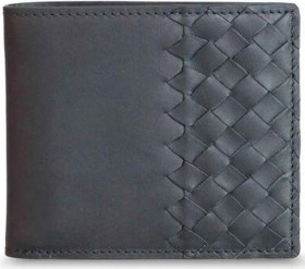 Resim Guard Mat Siyah Mat El Örgüsü Deri Erkek Cüzdan Çok Renkli 