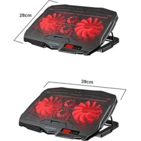 Resim Speeder Sx-15 4 Adet Fanlı 9"-17" Inç Ledli LCD Kontrol Panelli Laptop Soğutucu 