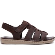 Resim Erkek Kahverengi Deri Casual Sandalet Derimod