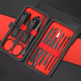 Resim 10'lu Set Siyah Tırnak Makası Kiti, Ultra Keskin Sağlam Tırnak Kıracları, Profesyonel Pedikür Bakım Araçları, Ayak Tırnağı Makasları için Tırnak Trimmer 