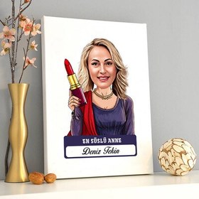 Resim En Süslü Anne Karikatürlü Kanvas Tablo 