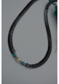 Resim Stoneage Hematit Taşlı Kadın Kolye Rose Gold 
