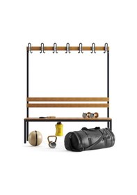 Resim Ayakkabılıksız 4 Ayaklı Çift Taraflı Bank, 14 Kanca, 150x85x170 Cm, Spor Bankı 