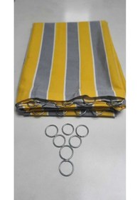 Resim Devrim Olivya Tekstil Demir Halkalı Balkon Perdesi 1.sınıf Gabardin Kumaş Sarı Gri Gri - Sarı 