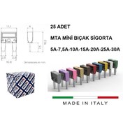 Resim MTA Mini Bıçak Sigorta Seti 25 Adet Karışık - 5a-7,5-10a-15a-20a-25a-30a 