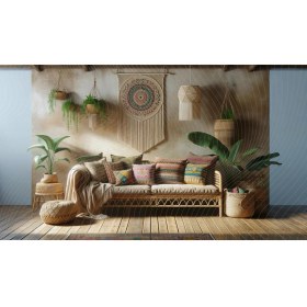 Resim Venspor Bohem Tarzı Dekoratif Salon Arkaplan 200 x 150 cm Fon Duvar Örtüsü 