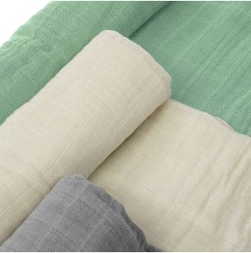 Resim Tinybabyconcept Soft Organik %pamuk Tek Kat Müslin Bebek Kundak Örtüsü 3 Lü Set Bebek Battaniyesi Puset Örtüsü 