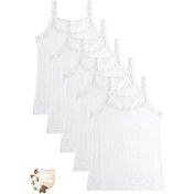 Resim 5'li Kız Çocuk Atlet 4342d1 Beyaz 