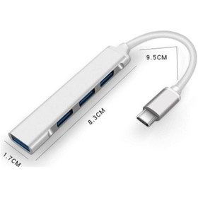 Resim Type-C To 4 USB Hub OTG Çoklayıcı 