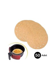 Resim 50 Adet Air Fryer Pişirme Kağıdı Tek Kullanımlık Gıda Pişirme Kağ 