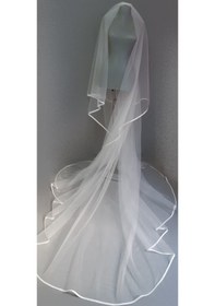 Resim Suzanna Moda Saten Biyeli Çift Kat Taraklı Hayal Tül Gelin Duvağı 2.50 Cm Uzun Kat - 85cm Kısa Kat Krem 