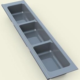 Resim tify Mutfak Çekmece Içi Kaşıklık, Antrasit Üç Bölmeli Modül 11Cm X 48Cm 