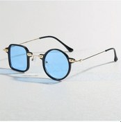 Resim Elmpaly Mavi Unisex Asimetrik Gözlük Hip Hop Festival Parti Aksesuarı Altın 