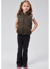 Resim Benitto Kids Kapüşonlu Kız Çocuk Şişme Yelek 51307 Haki 