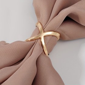 Resim Şık X Şekilli Eşarp Klipsi - Şallar & Sarımlar için Çok Yönlü Alaşım Düğüm Tokası, Klasik Metal Kaplama 