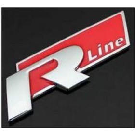 Resim MEDİCAR Kırmızı R Lıne Metal Krom- Yapıstırmalı Logo Golf Jetta Passat Polo 