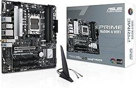 Resim ASUS PRIME B650M-A WIFI AMD B650 AM5 DDR5 6400 DP HDMI VGA Çift M2 USB3.2 AX WiFi + BT AURA RGB 2.5Gbit LAN mATX ASUS 5X PROTECTION III, BIOS Flashback 
