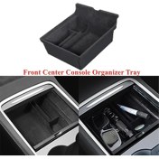 Resim Cdwishbest Ön Tepsi Floklu Merkez Konsol Organizatör Tepsi Son Esla Modeli 3 Için Fit Model Y Kolçak Gizli Cubby Çekmece Saklama Kutusu Sahipleri (Yurt Dışından) 