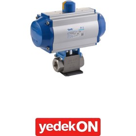 Resim Çift Etkili PNömatik Aktüatörlü Hidrolik 2 Yollu Küresel Vanalar (AISI 316-L Paslanmaz) - Zemine Sac Monteli-[su Ve Kimyasal Akışkan Geçişi İçin Özel] 