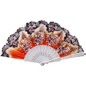 Resim Afillix Concept Beyaz Yaldızlı Çiçek Baskılı Tasarım Yelpaze No:3 