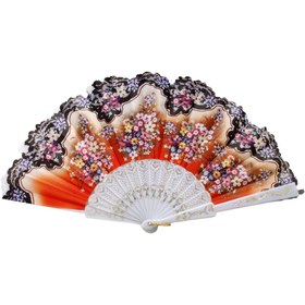 Resim Afillix Concept Beyaz Yaldızlı Çiçek Baskılı Tasarım Yelpaze No:3 