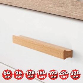 Resim Artı Woods Dolap Kulpu, 10 Adet - 64 mm (6,4 Cm) - Doğal Ahşap Kulp, Cekmece Kulpu, Mutfak Dolap Kulplari 