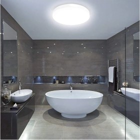Resim Gökyüzü Panel Banyo Yuvarlak Avize 25WATT-30 cm x 30 cm Lüks LED Aydınlatma, Lüks Yuvarlak Banyo Avize 