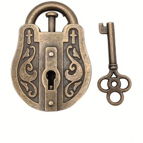 Resim Karmaşık Tasarımlı Vintage Bronz Renkli Metal Bulmaca Kilit - Retro Beyin Teaser Oyuncak & IQ Meydan Okuma, Derin Kahverengi Bitiş, Zihin Egzersizi ve Eğlence için Mükemmel, Bulmaca Oyuncakları 