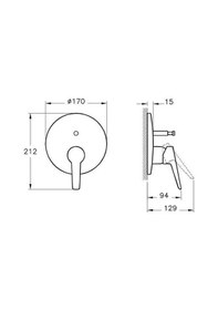 Resim Artema Solid S A42446 Sıva Üstü Ankastre Banyo Bataryası Krom 