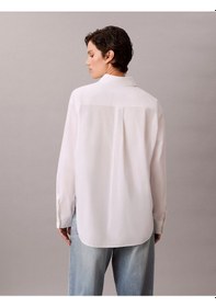 Resim Calvin Klein Pamuklu Poplin Rahat Kesim Dokuma Kadın Beyaz Gömlek Lv047f147g-yaa Beyaz 