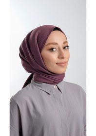 Resim Hürrem Bone 202105_07 Pamuk Düz Klasik Caz Şal Mürdüm 