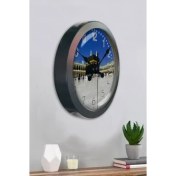 Resim Bahat Kabe Salon Ofis Duvar Saati Gri Metal Çerçeve 36 cm 
